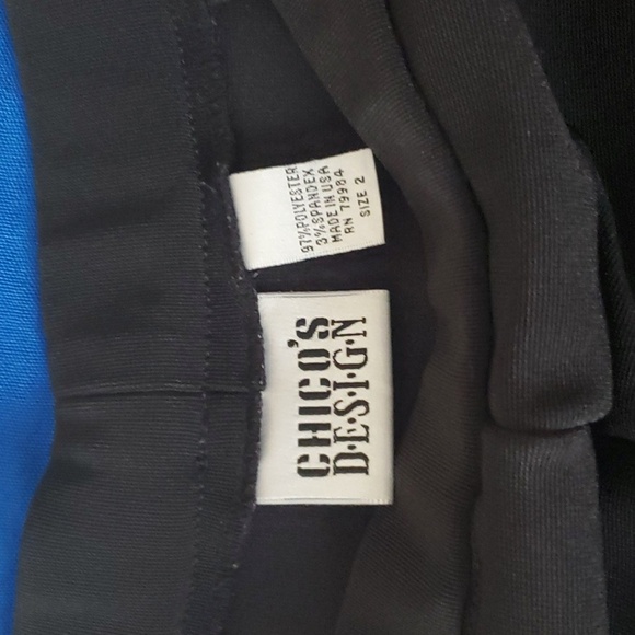 Chicos Design Size 2 US L High Rise Pull On Pants Straight Leg Black VTG - Picture 6 of 9